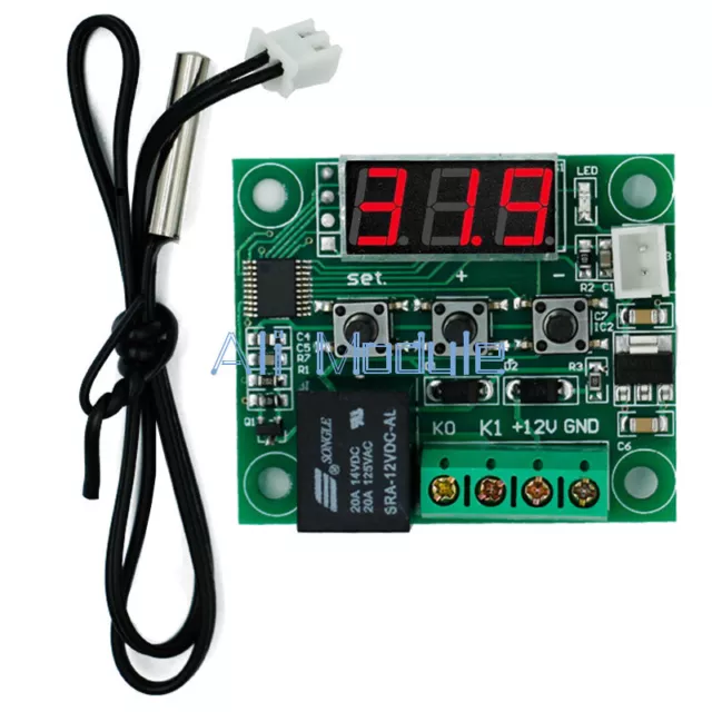 W1209 12V Digital Thermostat Temperature Controller NTC10K 1% 3950 Probe Cable