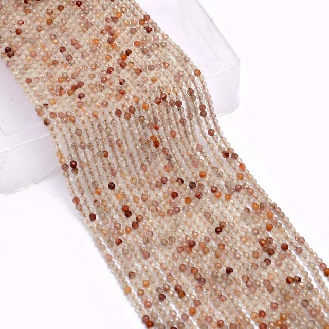 AAA Rouge Rutile Quartz Facettes Gemme Rondelle 2mm-3mm Perles 13 " 1 Brin