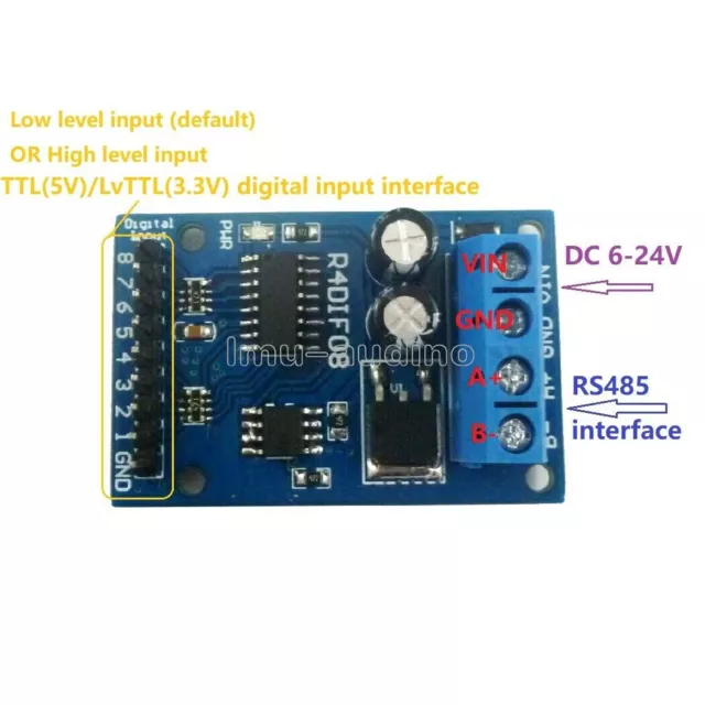 DC 12V 8-Channel Digital Input Module RS485 Modbus RTU Switch Acquisition Board