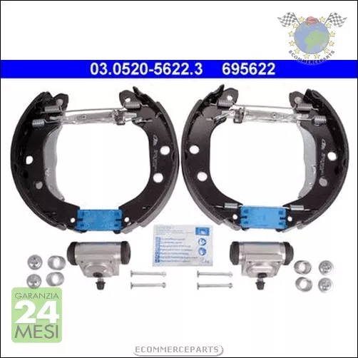 Kit ganasce freno ATE Posteriore per NISSAN KUBISTAR RENAULT KANGOO #zy