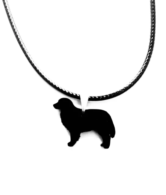 Bernese Mountain Dog Necklace Pendant in Black Acrylic Gift