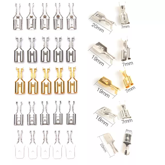 50PCS 6.3 Crimp Terminal Male Female Spade Connector Crimping Terminals!