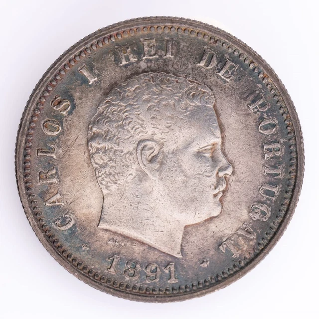 1891 Portugal 200 Reis KM #534 Silver