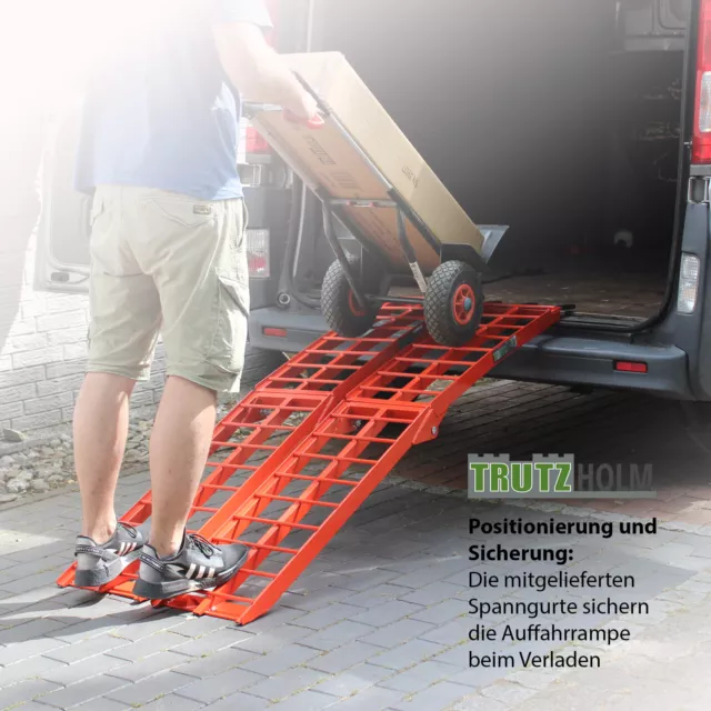 Rampe Mobile Rail de Chargement Aluminium 680 KG Pliable Rouge 2er Kit 2