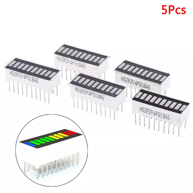 5 Pcs 10 Segment Color LED Bargraph Graph Indicator DIP Blue Green Yello.FY
