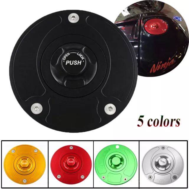 CNC Keyless Fuel Gas Tank Cap Cover For Kawasaki Ninja ZX10R ZX6R ZX650R ZX9R US