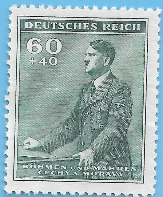 Germany WW2 German 1941 B&M Occupation Adolf Hitler 60+40 Stamp WW2 ERA