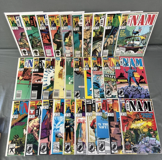 The 'Nam Marvel Comic Book Lot of 30 Books No Duplicates 11-81
