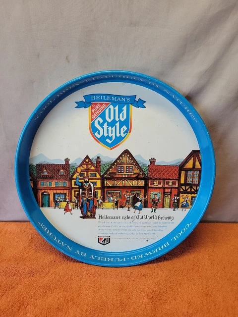 G•Original Heileman's OLD STYLE 12" Dia. Beer Serving Tray, Very Good Condition