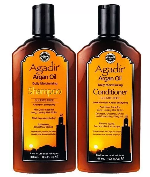 AGADIR MOROCCAN ARGAN OIL DAILY MOISTURIZING SHAMPOO & CONDITIONER 366ml DUO