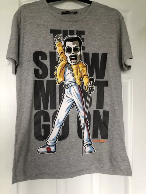 Freddie Mercury Queen The Show Must Go On Grey Unisex T-Shirt Tee Size Small