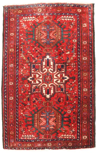 One of a Kind Geometric Tribal 2'9X4'4 Farmhouse Oriental Rug Boho Decor Carpet