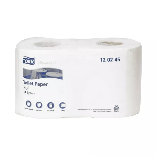 36 x 'Tork' 2 Ply Conventional Toilet Roll - Advanced - White