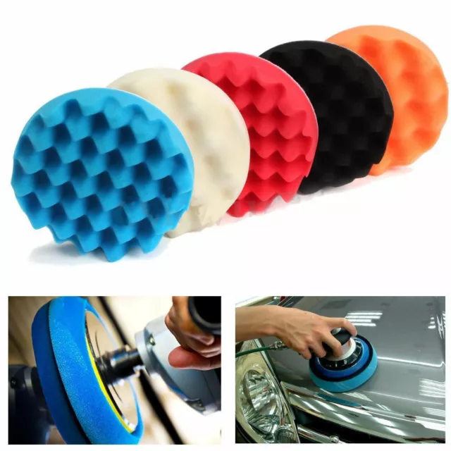 5PCS 150/180mm 6"/7" Éponge Polissage Polisseuse Roue Pad Tampon Lavage Voiture