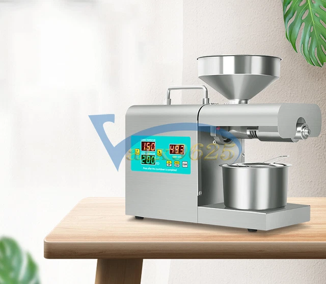 Automatic Oil Press Machine Peanut Cold Hot Seed Oil Extractor TEMP Control 820W
