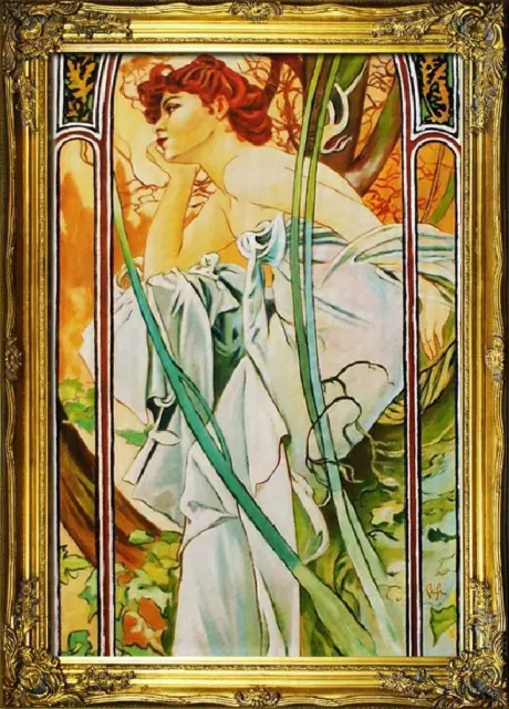 Alfons Mucha - Ölbild Bild Ölgemälde Gemälde Mit Rahmen Echte Bilder G00297