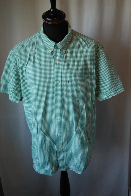 Camicia vintage a maniche corte Levi's verde slim fit taglia XXL rockabilly