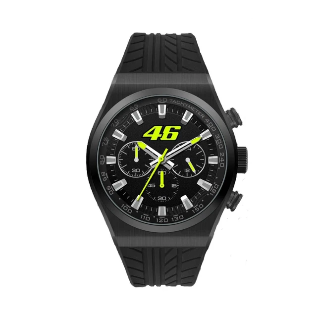 VR46 MONTRE CHRONOGRAPHE Bracelet Valentino Rossi Noir Mat