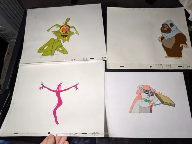 EWOKS animation cels BACKGROUND production art  Vtg Star Wars Toys Figures I11