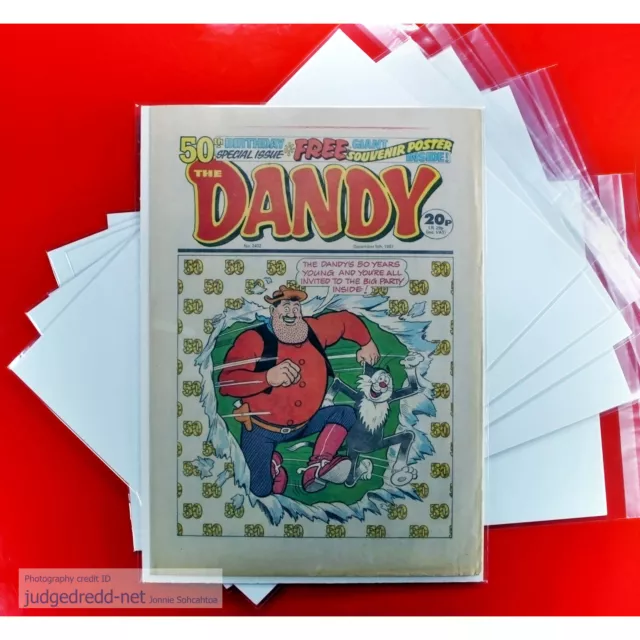 The Dandy Comic Bags and Boards Size7 Fits A4 British Comics and Magazines x 25