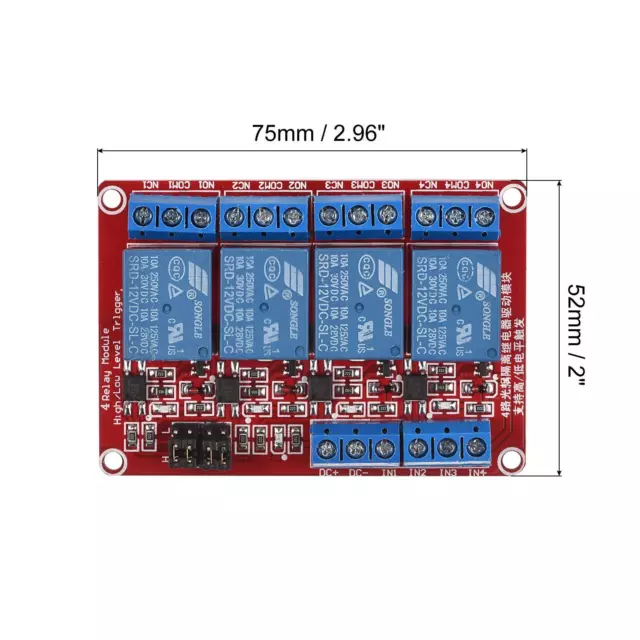 Relè Modulo 4 Canale 12V Alto Basso Livello Trigger Modulo Rosso Relè Modulo 2