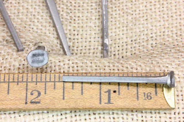 1 1/2” Square Nails 25 Lot Antique Wrought Iron Look Round Flat Head Brads 1.5" 3