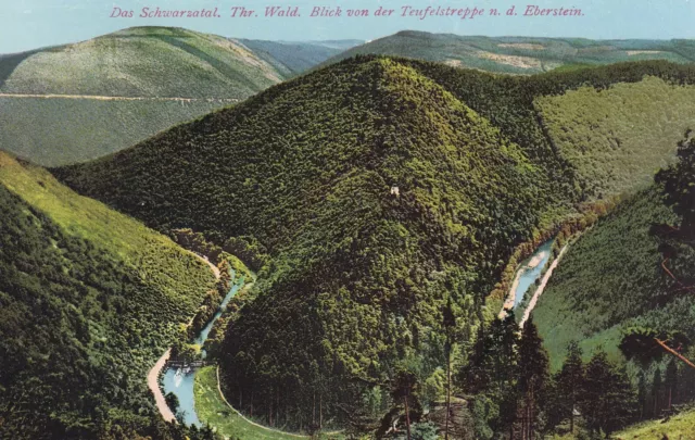 Postkarte - Das Schwarzatal / Thür. Wald - Blick von der Teufelstreppe (50)