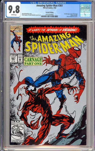 Amazing Spider-Man #361 (Second Printing) 1st App. Carnage Marvel 1992 CGC 9.8