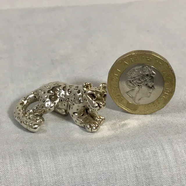 Solid Silver Miniature Leopard