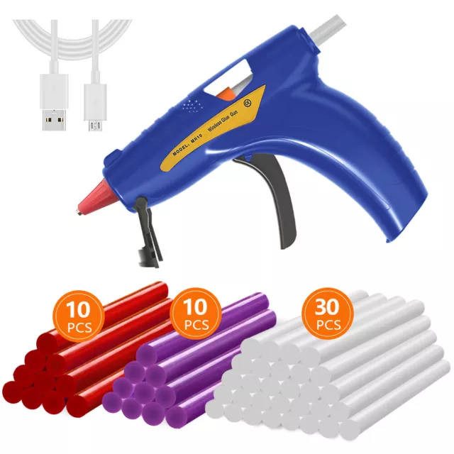Rechargeable Cordless Fast Preheating Hot Glue Gun Kit with 50PCS Glue Sticks
