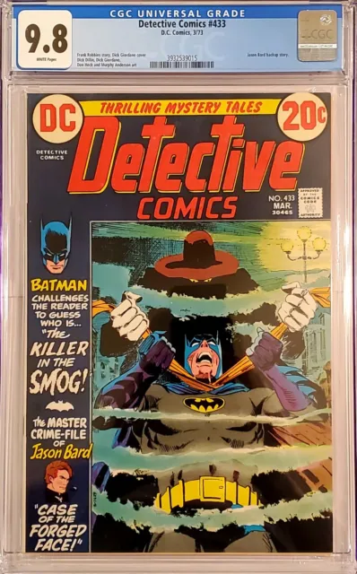 Detective Comics #433 Cgc 9.8 WHITE pages 1 Of 3 in this grade none higher