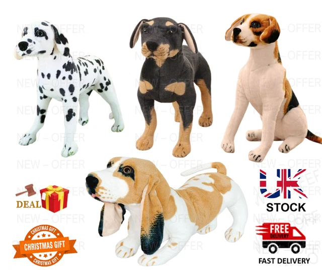 Large Plush Toys Dog Beagle Dalmatian Rottweiler Tiger Plush Cuddly Toy Xmas Uk