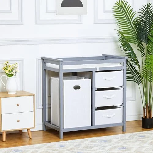 Wooden Baby Changing Table, Diaper Changing Table, Infant Diaper Changing Sta...