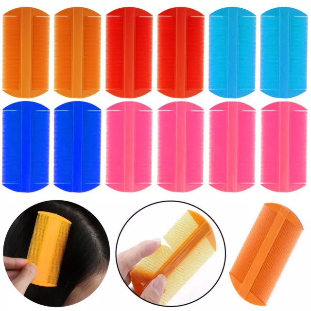 12 Double Sided Nit Combs Fine Tooth Head Lice Detection Pet Dog Cat Flea Person