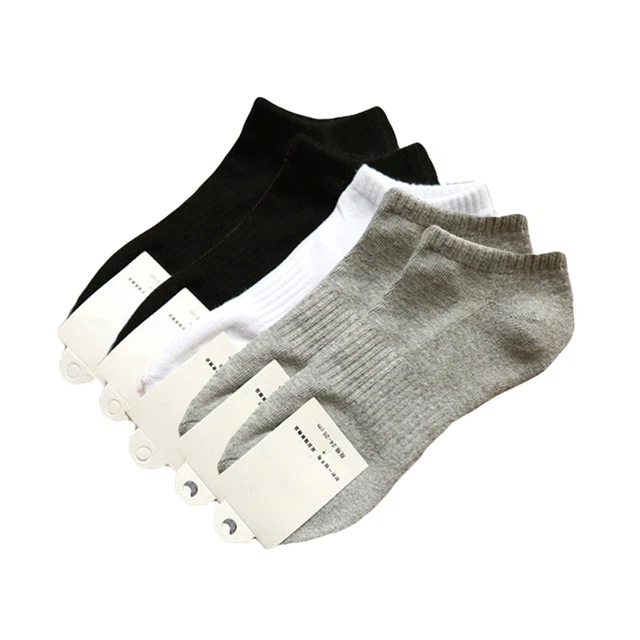 5 Pairs Socks Anti-Skid Well-Absorbent Low Cut Foot-ware Men Socks for Walking