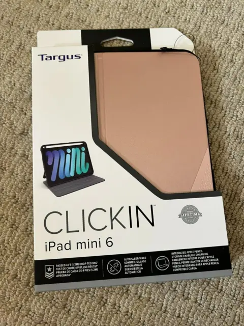 Brand New - Targus - Clickin Case - For iPad Mini 6 - iPad  - Pink Rose Gold