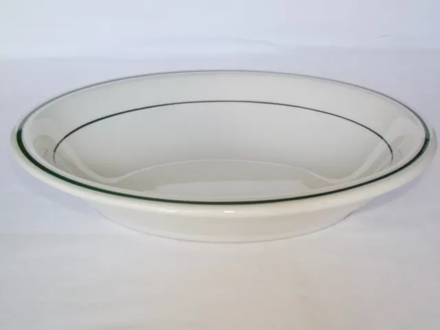 Buffalo China 10" Oval Serving Bowl, Restaurant Ware Green Bands, BUF4