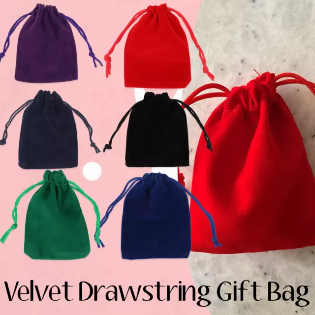 Luxury Soft Velvet Pouches Bag Jewellery Drawstring Wedding Party Gift 1-50pcs