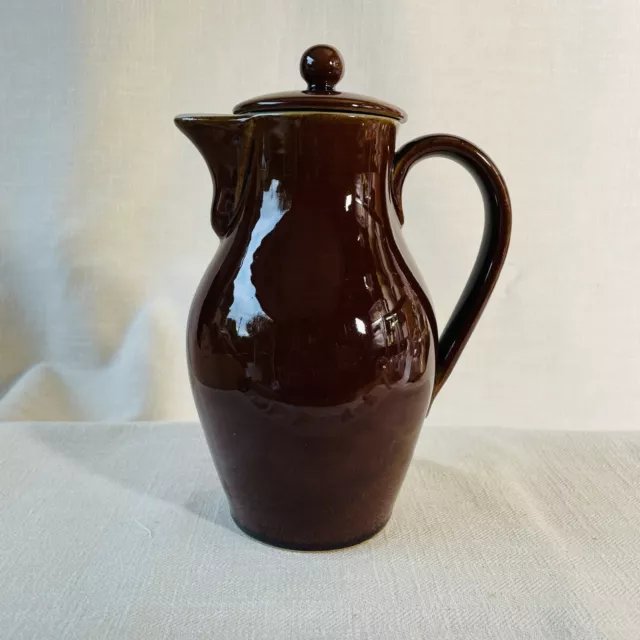 Vintage DENBY Homestead Coffee Pot Tea Brown Large Stoneware Ceramic 1 Litre