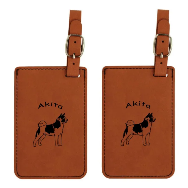 L1102 Akita Body  Luggage Tags 2 Pk FREE SHIPPING  200 Breeds Available  