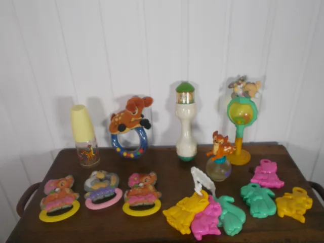Vintage lot 10 jouets d'éveil Bambi Panpan hochet parfum années 1990