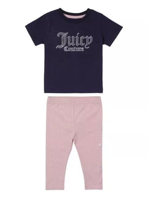 Juicy Couture Toddler Girls Dot Print Tee And Legging Set - Navy/pink -18 Months