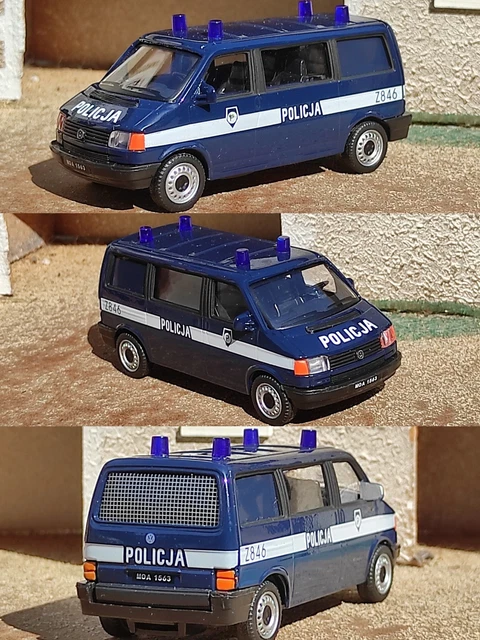 Siku 2310 VW Transporter Avec Box Chevaux - Police Néerlandaise, Occasion Boîte Usée