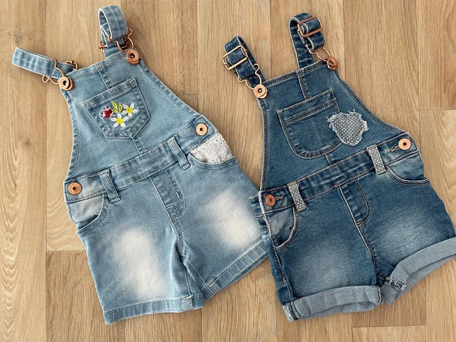 Baby Girl 0-3 months Denim Company 2 Pairs Blue Denim Short Dungarees