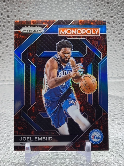 JOEL EMBIID 2023-24 Prizm Monopoly #PS7 Red Icons Pattern All-Star ...