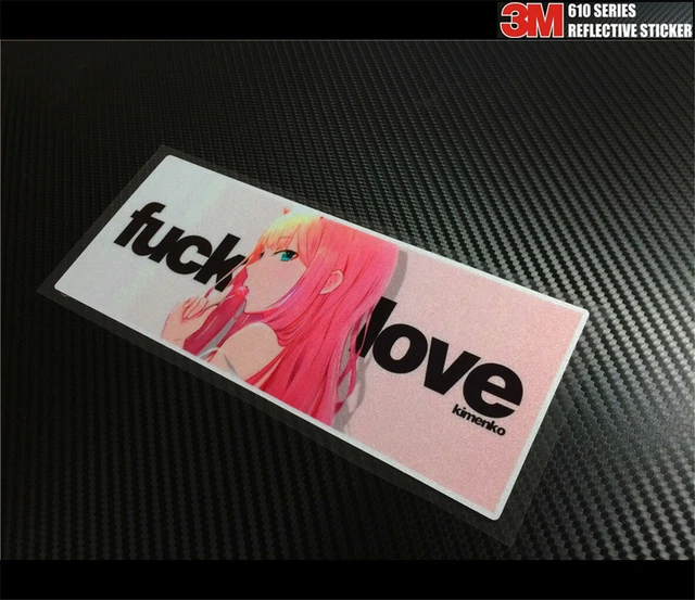 REFLECTIVE DARLING IN the Franxx Zero Two Senpai Cute Anime JDM Sticker ...