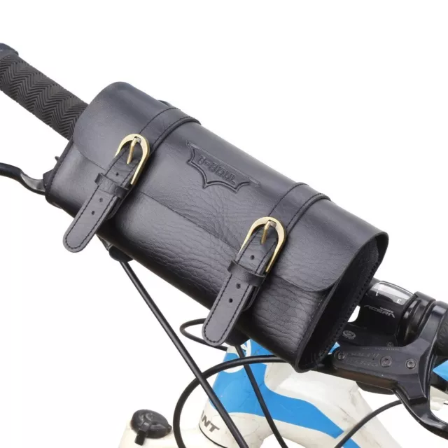 Cuir PU Sac de cyclisme Rétro Pochette de selle de vélo Sac de queue de vélo