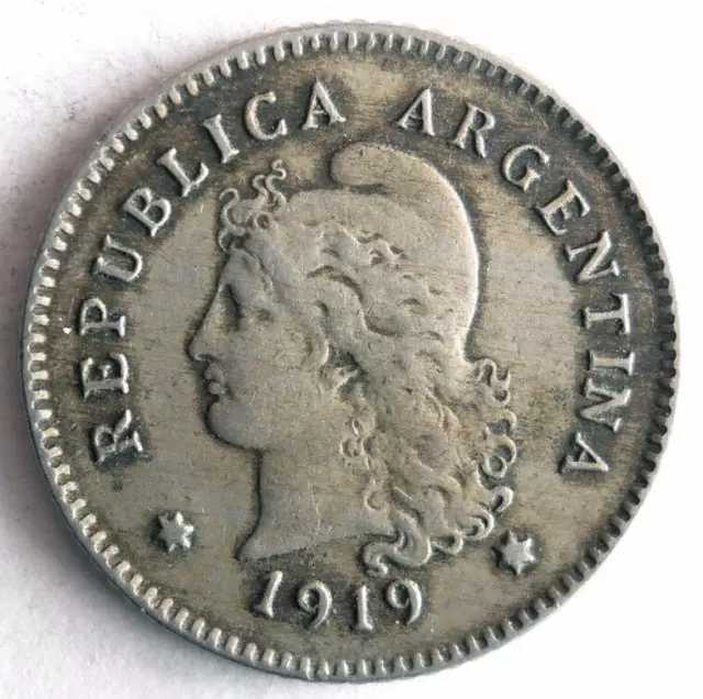 1919 Argentina 10 Centavos - Excellent Argentine Coin Trash #1