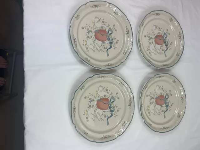 International "Marmalade  Geese Dinner Plates Set Of 4