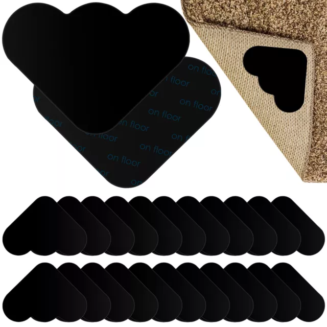 24Pcs Rug Grippers No Residue Non-Slip Area Rug Tape Double Sided Carpet  GT